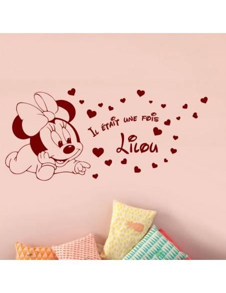 Sticker Minnie bébé avec prénom