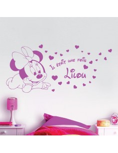 Sticker Minnie bébé avec prénom 2