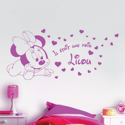 Sticker Minnie bébé avec prénom