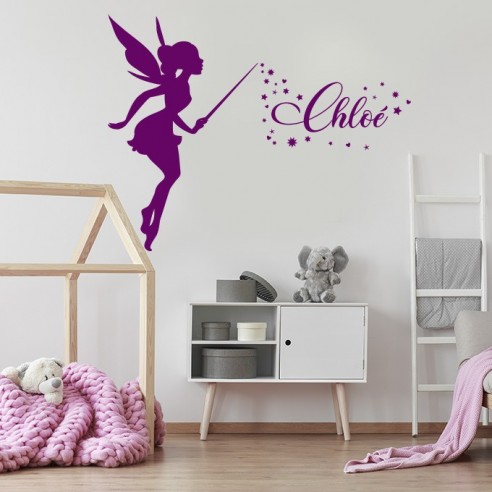 Sticker fée magique avec prénom