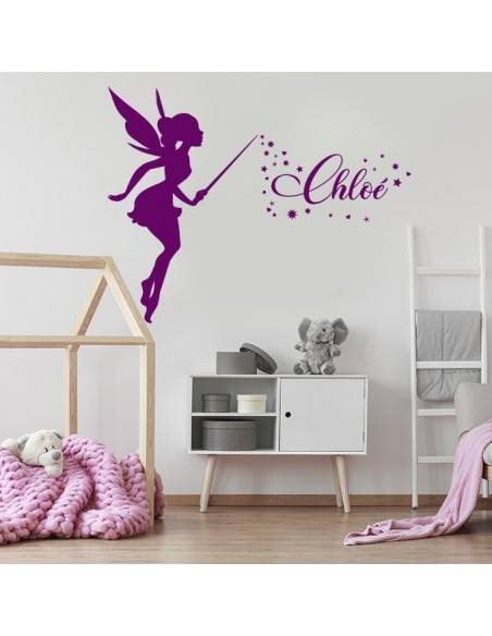 Sticker fée magique avec prénom