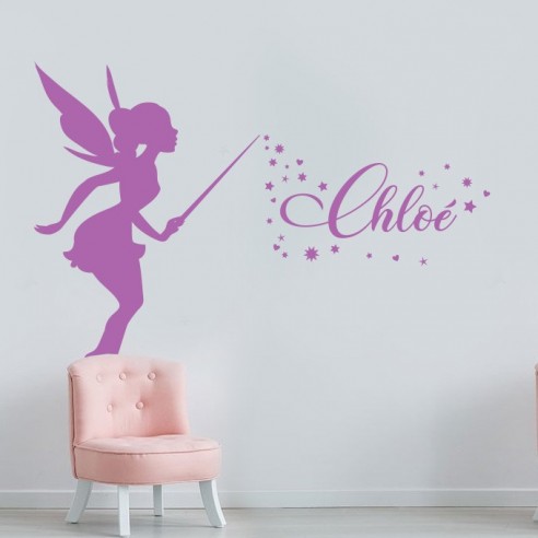 Sticker fée magique avec prénom