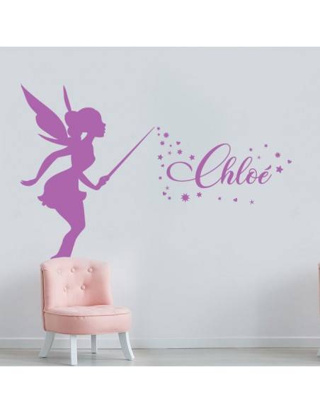 Sticker fée magique avec prénom