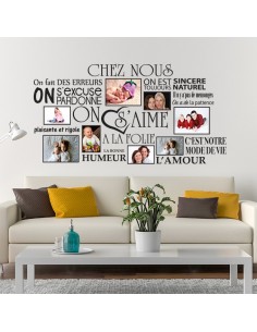 Sticker photo chez nous