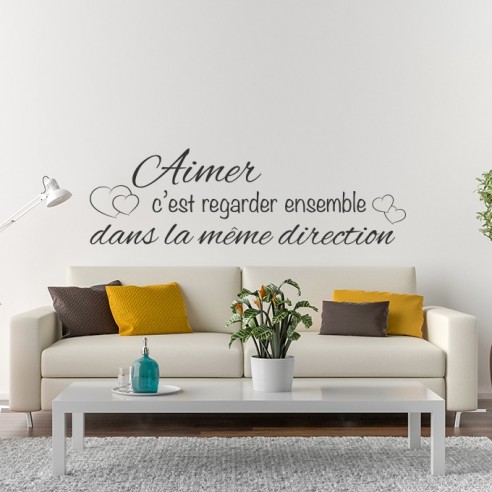 Sticker aimer c'est regarder ensemble dans la même direction