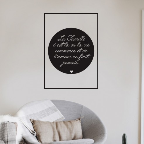 Sticker la famille style encadré