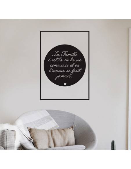 Sticker la famille style encadré