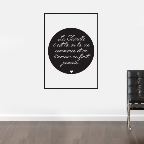 Sticker la famille style encadré