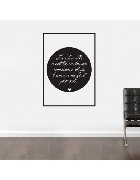 Sticker la famille style encadré