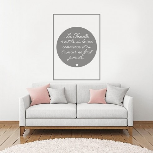 Sticker la famille style encadré