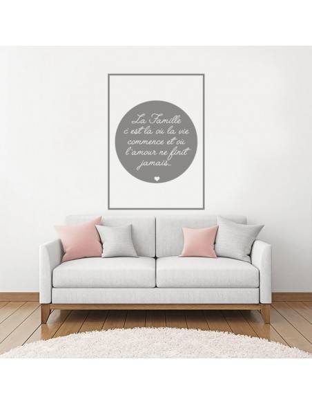 Sticker la famille style encadré