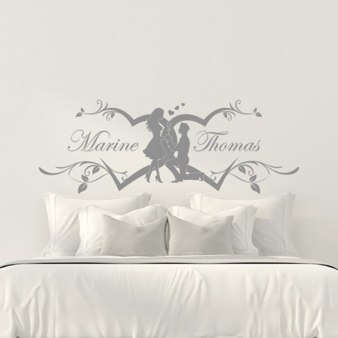 Sticker avec prénom couple personnalisé