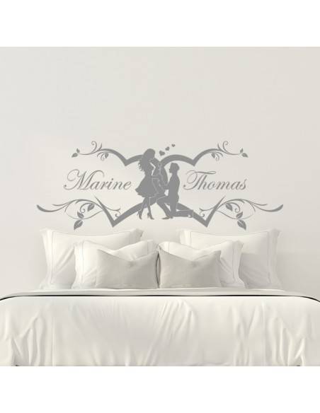 Sticker avec prénom couple personnalisé