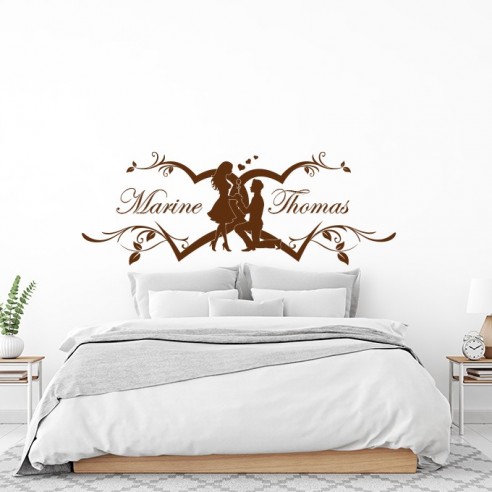 Sticker avec prénom couple personnalisé