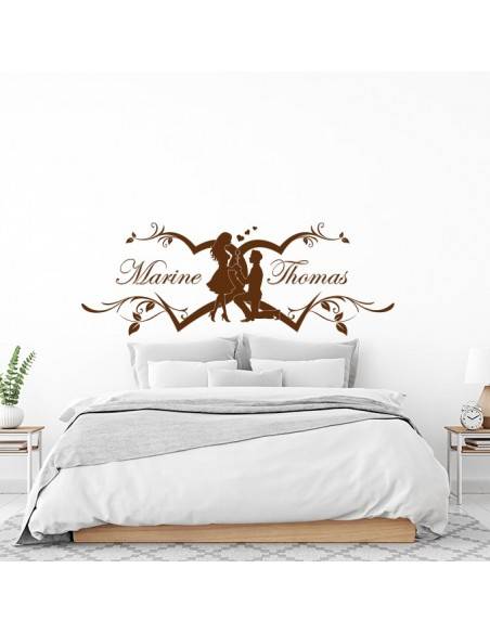 Sticker avec prénom couple personnalisé