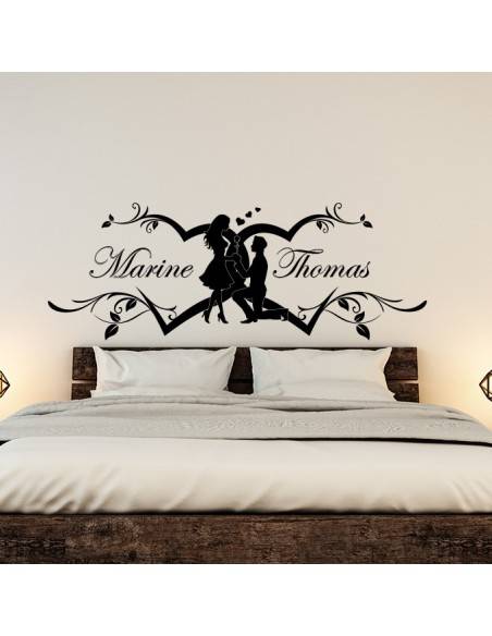 Sticker avec prénom couple personnalisé