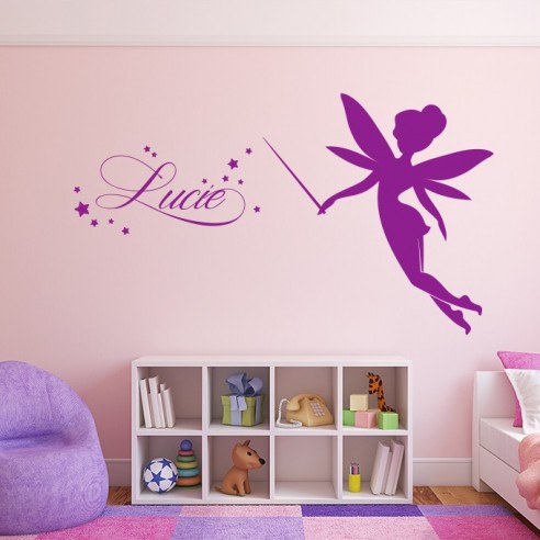 Sticker fée avec prénom
