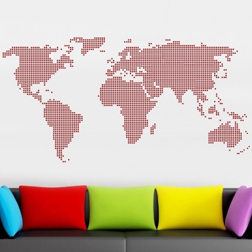 Sticker carte du monde design