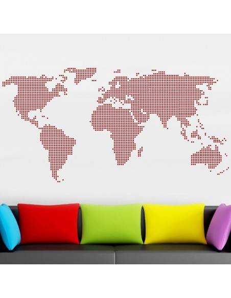 Sticker carte du monde design