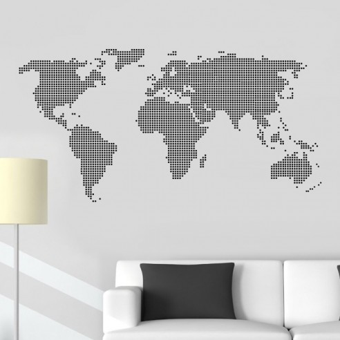 Sticker carte du monde design