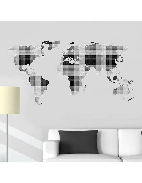 Sticker carte du monde design