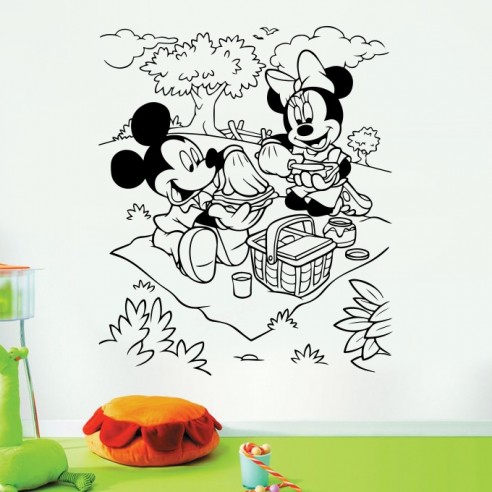 Sticker Mickey et Minnie pic nic