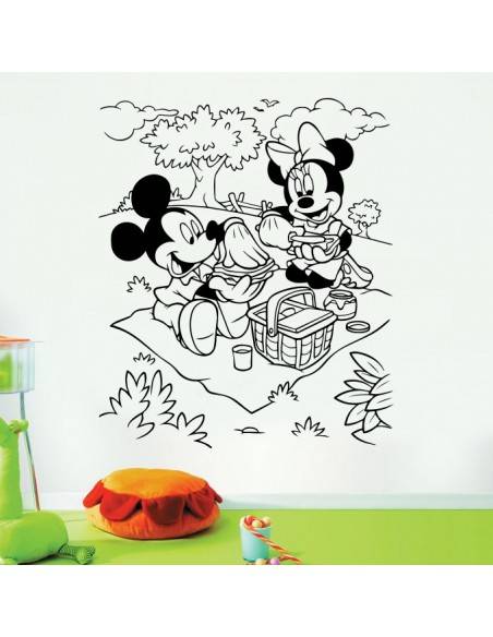 Sticker Mickey et Minnie pic nic