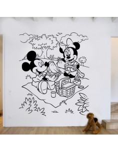 Sticker Mickey et Minnie pic nic