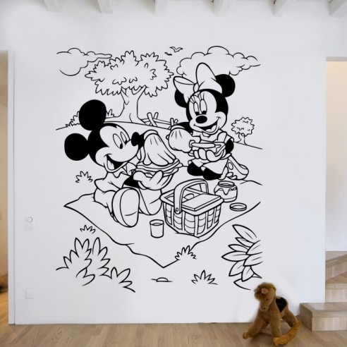 Sticker Mickey et Minnie pic nic