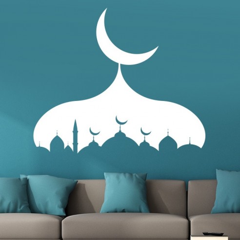 Sticker mosquée eid mubarak