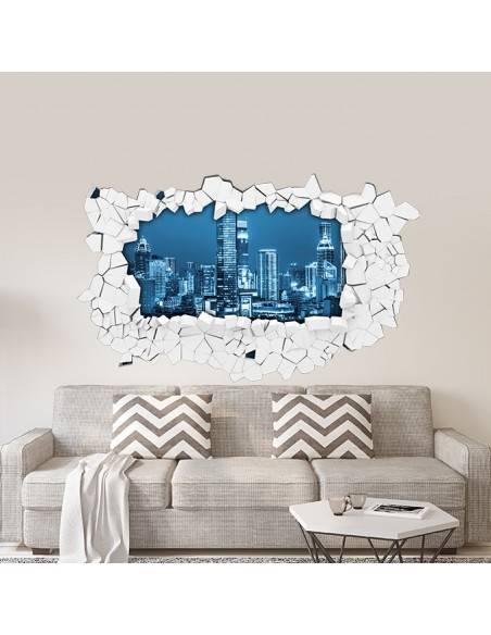 Sticker trompe l'oeil mur cassé