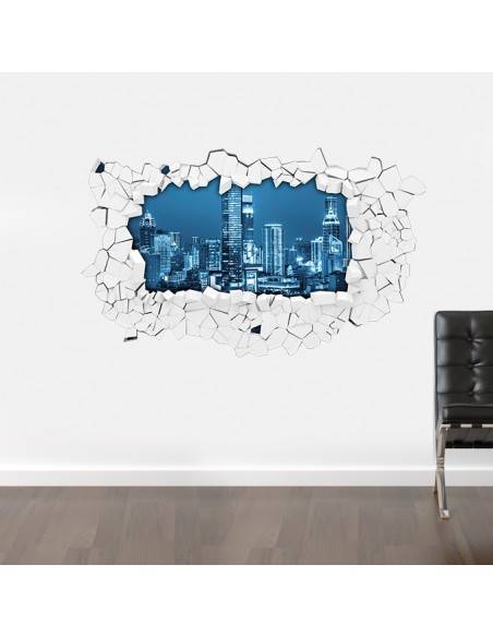 Sticker trompe l'oeil mur cassé