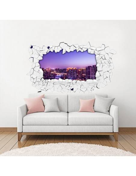 Sticker 3D ville lumière