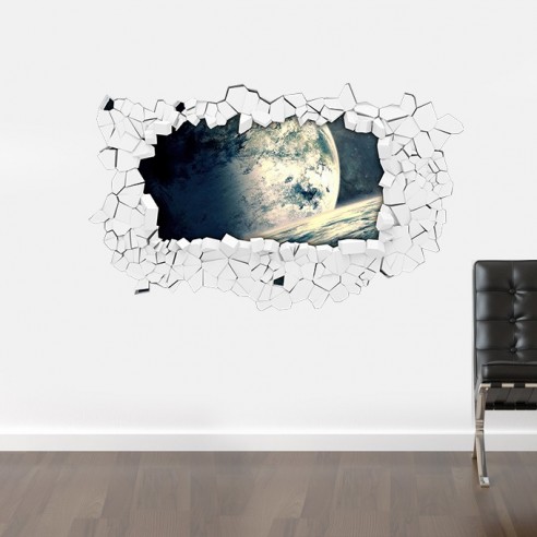 Sticker 3D planète terre