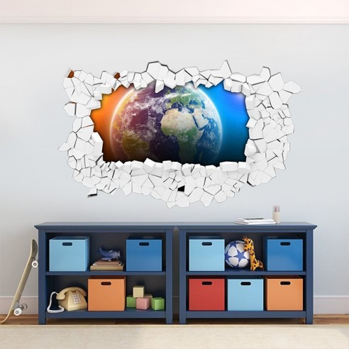 Sticker 3D planète espace