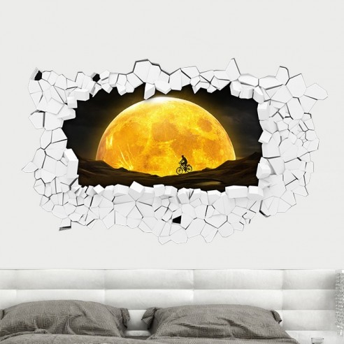 Sticker 3D couché de lune