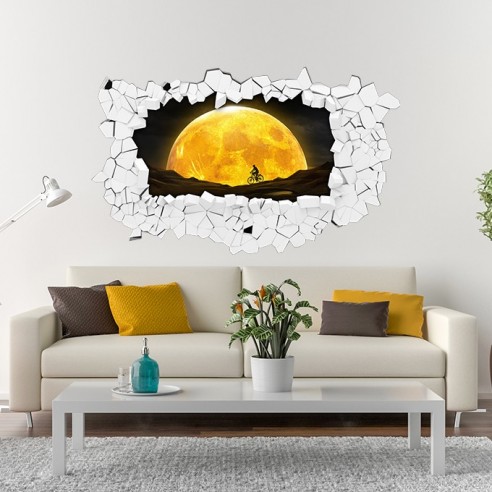 Sticker 3D couché de lune