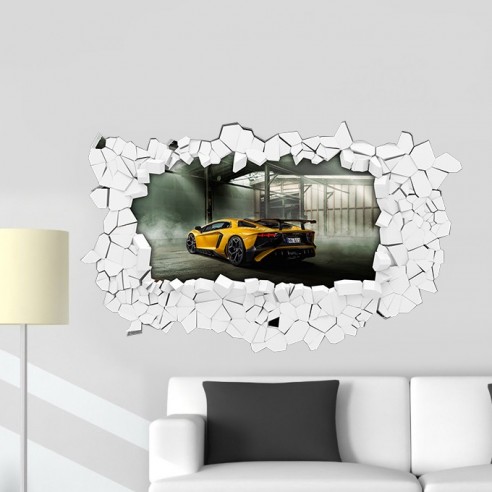 Sticker 3D voiture de sport