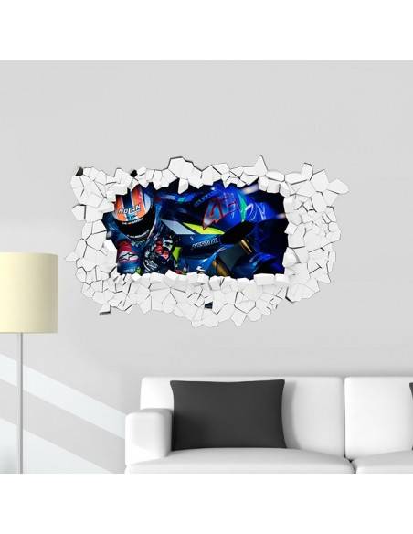 Sticker 3D moto de course