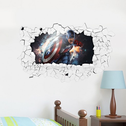 Sticker 3D captain america