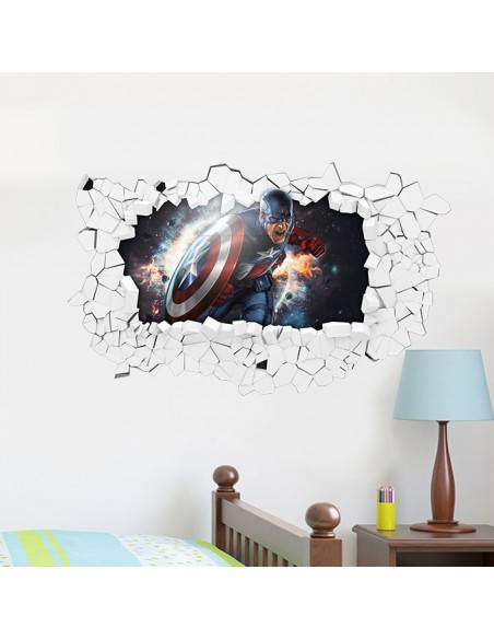 Sticker 3D captain america