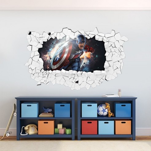 Sticker 3D captain america