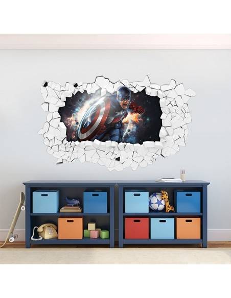 Sticker 3D captain america