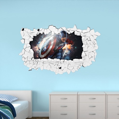 Sticker 3D captain america