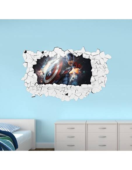 Sticker 3D captain america