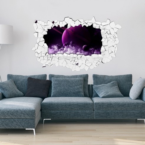 Sticker 3D planète dans l'espace