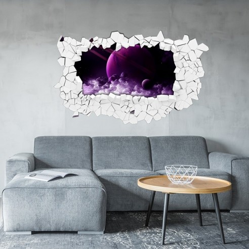 Sticker 3D planète dans l'espace