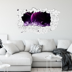 Sticker 3D planète dans l'espace