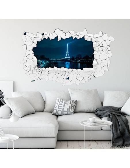 Sticker 3D tour eiffel de nuit