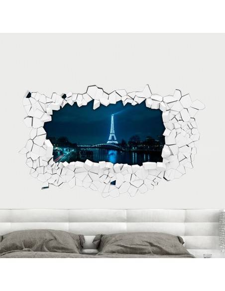 Sticker 3D tour eiffel de nuit